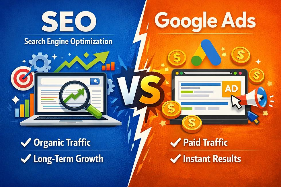 SEO vs Google Ads comparison for small businesses